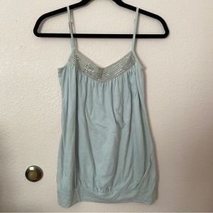 Calvin Klein Jeans Baby Blue Top with Silver Sequins